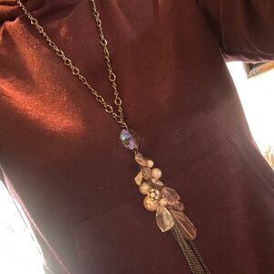 Crystal and Pearl Cluster Necklace